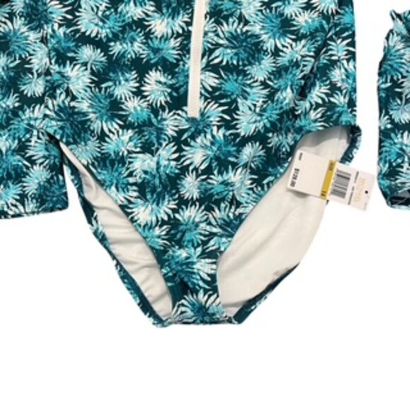 NEW Michael Kors 1 Piece Long Sleeve Zip Front Surf Suit Swimsuit Women’s sz 14 - Picture 4 of 12